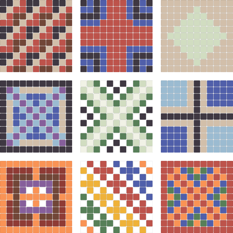 Projeto na Escola: Mosaicos digitais criados por alunos do Agrupamento no âmbito da Ofcina de Artes (7º e 8º anos), sob a orientação do professor Joaquim Cavaca.