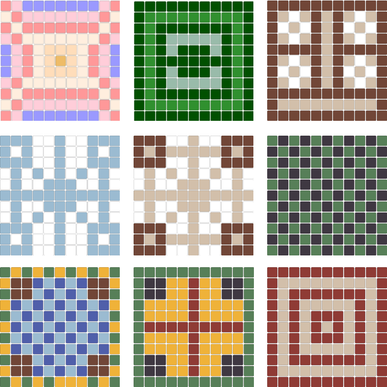 Projeto na Escola: Mosaicos digitais criados por alunos do Agrupamento no âmbito da Ofcina de Artes (7º e 8º anos), sob a orientação do professor Joaquim Cavaca.